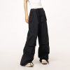 Unisex American Retro Parachute Pants, Street Style Straight Leg Drawstring Loose Fit Casual Trousers, 90s Inspired Fashion