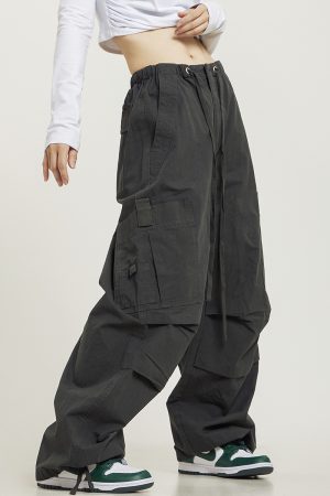 Unisex American-Style Wide-Leg Cargo Pants - Summer Lightweight Casual Loose Straight-Leg Hiking Trousers