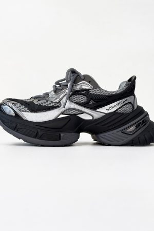 Unisex Black Scorpio Dad Shoes - Retro Thick-Soled Height-Increasing Sports Sneakers, Warrior Mecha Style, Trendy National Design