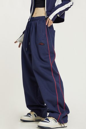 Unisex Casual Sports Pants - Hip Hop Sweatpants with Beer Team Captain Design, American High Street Style, Perfect for Dance and Jazz