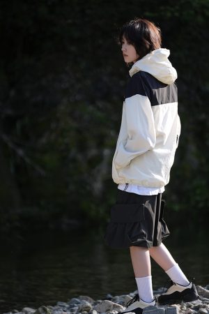 Unisex Japanese-Style Color-Blocking Lightweight Sun Protection Jacket - Breathable Retro Outdoor UV Shield for Summer