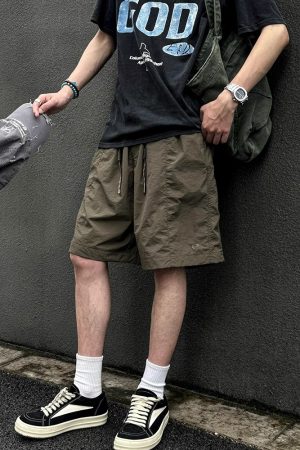 Unisex Japanese-Style Quick-Dry Cargo Shorts - Lightweight, Breathable, Casual 5-Point Summer Shorts for Outdoor Activities