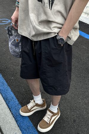 Unisex Japanese-Style Quick-Dry Cargo Shorts - Lightweight, Breathable, Casual 5-Point Summer Shorts for Outdoor Activities