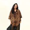 Unisex Leopard Print Shirt - Retro American Street Style, Loose Fit Summer Top, Trendy Casual Wear for Men and Women