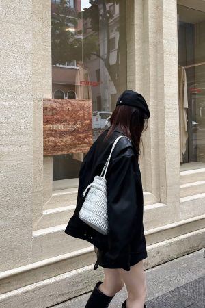 Unisex Oversized Relaxed Fit Black Leather Motorcycle Jacket - Vintage American Style