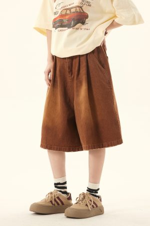 Unisex Retro American Denim Shorts - Loose Fit, Versatile Summer Five-Point Style, Trendy Streetwear for Couples