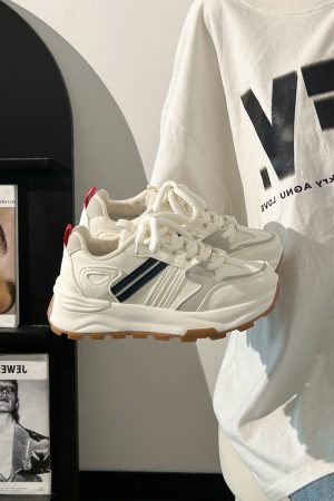 Unisex Retro Dad Shoes - Breathable Mesh Summer Sneakers for Couples - Versatile Soft-Soled White Footwear