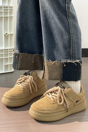 Unisex Retro Thick-Soled Sneakers - Breathable American Style Sports Shoes for Women - Versatile Spring and Autumn Footwear