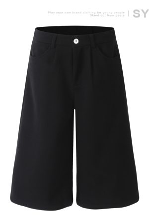 Unisex Seven-Point Casual Sport Pants - Cleanfit Wide-Leg Straight-Leg Design for Trendy 90s Style