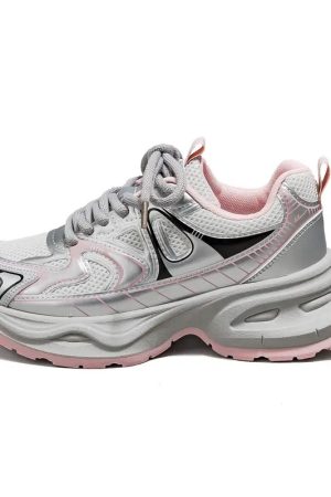 Unisex Silver Mesh Dad Shoes - Breathable Summer Sports Sneakers for Women - Versatile 2025 Style