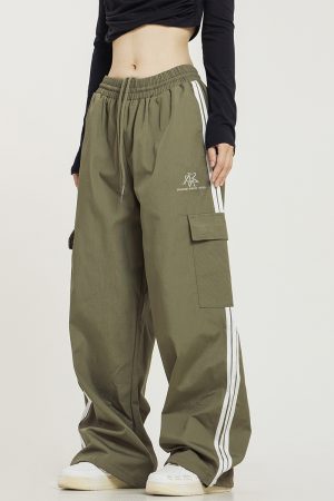 Unisex Straight Leg Three Stripe Athletic Pants for Jazz Dance - Casual Sportswear Inspired by American Workwear