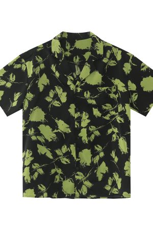 Unisex Summer Floral Cuban Collar Shirt - Retro Vintage Loose Fit Beachwear in Korean Style