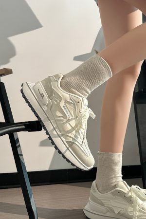 Unisex Summer Mesh Sneakers - Breathable Soft Sole White Sports Shoes, Versatile Dad Shoes for Casual and Active Wear