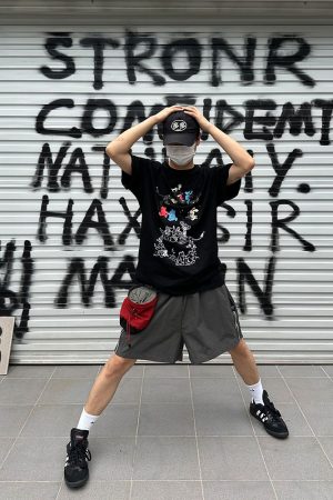 Unisex Zip Striped Nylon Casual Shorts - American Style Quick-Dry Breathable Loose-Fit Summer Five-Point Pants