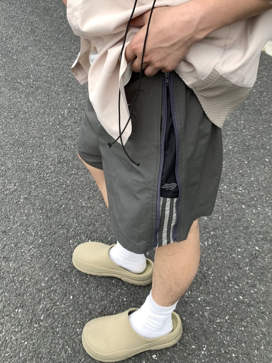 Unisex Zip Striped Nylon Casual Shorts - American Style Quick-Dry Breathable Loose-Fit Summer Five-Point Pants Unisex Zip Striped Nylon Casual Shorts - American Style Quick-Dry Breathable Loose-Fit Summer Five-Point Pants