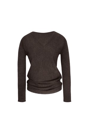 V-Neck Batwing Sleeve Knitted Wool Top - Cozy, Chic, Perfect for Layering, Fall Fashion Essential