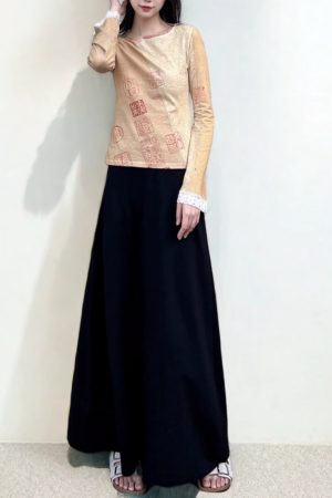 Versatile Black Floor-Length A-Line Skirt for Spring and Summer, Casual Sports Leisure Style, Perfect for Everyday Wear