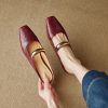 Versatile One-Strap Mary Jane Shoes for Women in Genuine Leather - French Gentle Style Shallow Mouth Flats