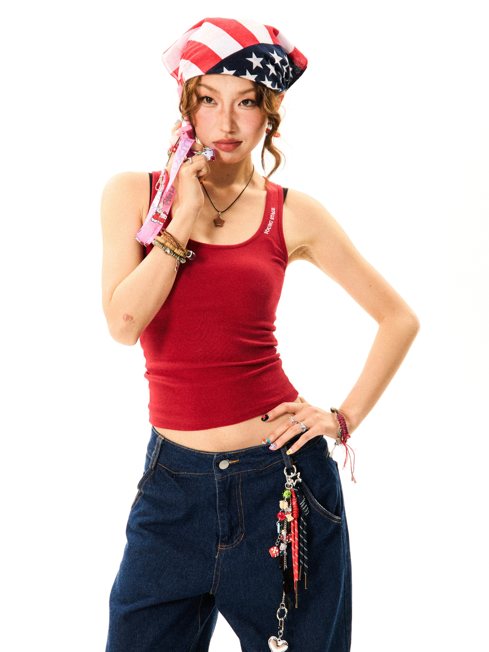 Versatile Red Camisole for Women - Vintage Slim Fit Summer Top - Basic Essential Fashion Piece Versatile Red Camisole for Women - Vintage Slim Fit Summer Top - Basic Essential Fashion Piece