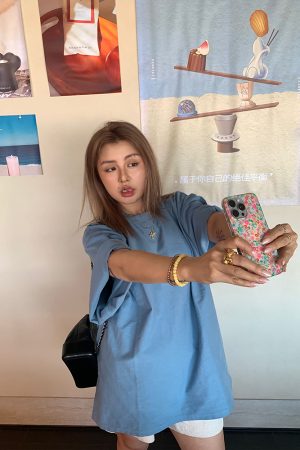 Versatile Round Neck Short Sleeve Solid Color T-Shirt for Women - Loose Slimming Style, Trendy Summer Fashion 2025