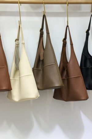 Versatile Soft Leather Tote Bag - Korean Style Fashionable Large Capacity Shoulder Bag for Moms & Kids