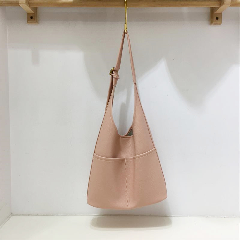 Versatile Soft Leather Tote Bag - Korean Style Fashionable Large Capacity Shoulder Bag for Moms & Kids Versatile Soft Leather Tote Bag - Korean Style Fashionable Large Capacity Shoulder Bag for Moms & Kids