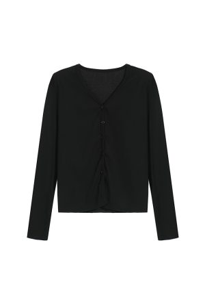 Versatile Solid Color Cotton Top - Basic Style for Effortless Chic Looks, Perfect for Everyday Wear and Layering