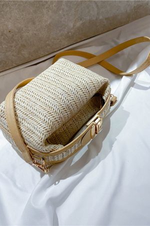 Versatile Straw Woven Small Square Bag for Women - Casual Handheld, Shoulder & Crossbody Style for Summer 2025
