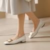 Versatile Women's Chunky Heel Shoes with Square Buckle, Square Toe Design - Fashionable Commuting Grandma Style Footwear