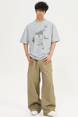 Vintage 2025 Heavyweight Printed Short-Sleeve T-Shirt for Men and Women - Loose Fit Pure Cotton Casual Tee