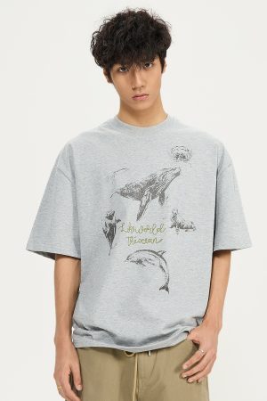 Vintage 2025 Heavyweight Printed Short-Sleeve T-Shirt for Men and Women - Loose Fit Pure Cotton Casual Tee