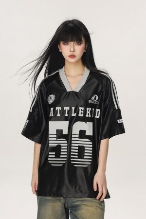 Vintage American Beer Team Captain Loose Short Sleeve T-Shirt for Women and Men - Trendy Summer Couple Jersey Top