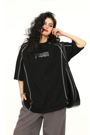 Vintage American High-End Unisex Loose Fit Short Sleeve T-Shirt - Versatile Couple Top for 90s and Y2K Style Enthusiasts