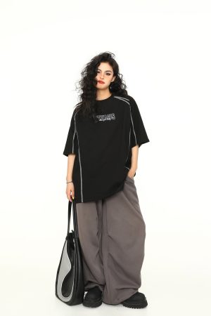 Vintage American High-End Unisex Loose Fit Short Sleeve T-Shirt - Versatile Couple Top for 90s and Y2K Style Enthusiasts