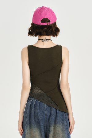 Vintage American Lace Hollow Two-Piece Vest for Women - Slim Fit Summer Top, Versatile Style for Girly Looks