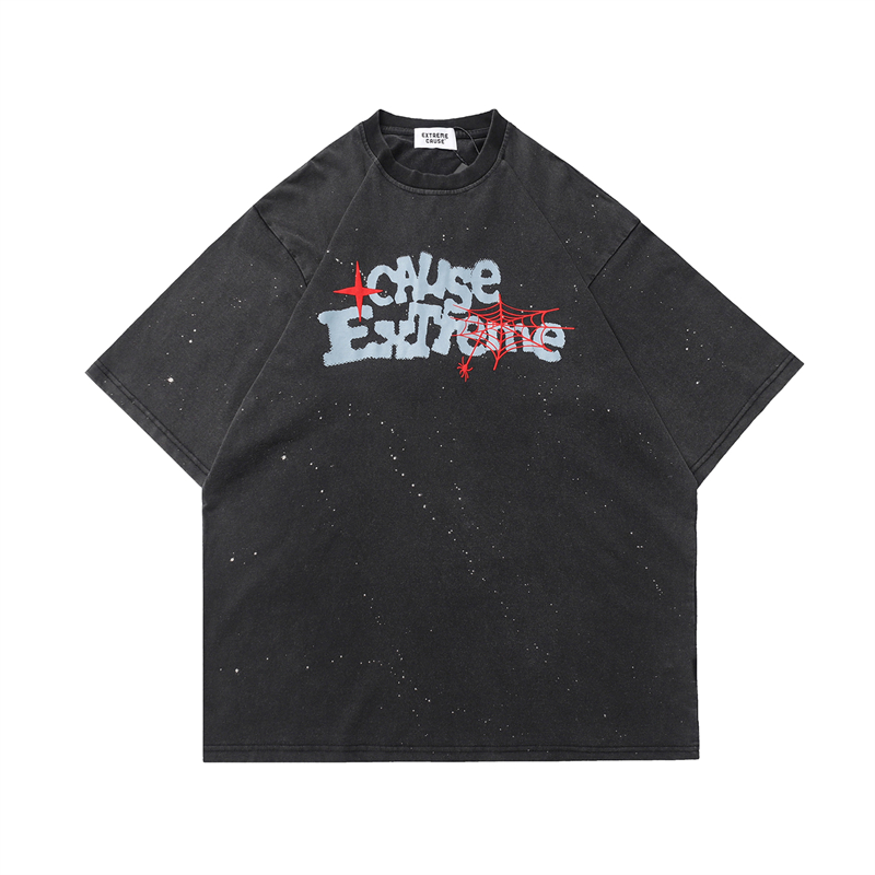 Vintage American Letter Print Heavyweight Unisex Short Sleeve T-Shirt - Versatile 90s Style Loose Fit Round Neck Tee Vintage American Letter Print Heavyweight Unisex Short Sleeve T-Shirt - Versatile 90s Style Loose Fit Round Neck Tee