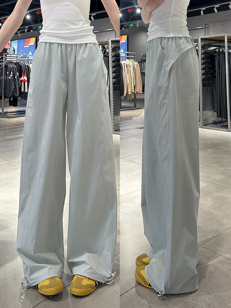 Vintage American-Style Cargo Pants for Women - Loose-Fitting Tapered Wide-Leg Design with Elastic Waist - Casual Versatile Sportswear Vintage American-Style Cargo Pants for Women - Loose-Fitting Tapered Wide-Leg Design with Elastic Waist - Casual Versatile Sportswear