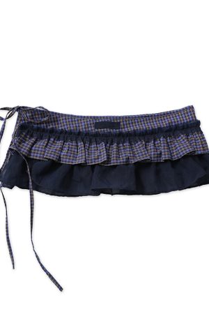 Vintage American Style Doll Collar Short Sleeve Checkered Shirt for Women - Slim Fit Summer Patchwork Pleats Fashion Top