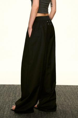 Vintage American-Style Loose Draped Wide-Leg Pleated Casual Pants for Women - Summer 2025 Fashion