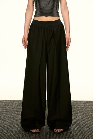 Vintage American-Style Loose Draped Wide-Leg Pleated Casual Pants for Women - Summer 2025 Fashion