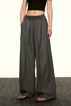 Vintage American-Style Loose Draped Wide-Leg Pleated Casual Pants for Women - Summer 2025 Fashion