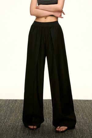 Vintage American-Style Loose Draped Wide-Leg Pleated Casual Pants for Women - Summer 2025 Fashion