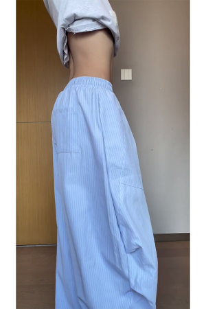 Vintage American-Style Striped Wide-Leg Work Pants for Women - Draped Loose Jazz Dance Casual Trousers, 2025 Fashion Trend