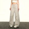Vintage American-Style Wide-Leg Pleated Cargo Pants for Women - Casual Loose Fit for Summer 2025, Versatile Y2K Fashion