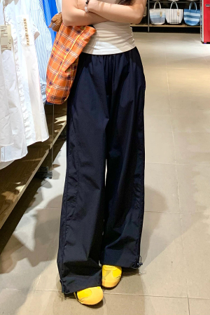 Vintage American-Style Wide-Leg Work Pants for Women - Summer Thin Quick-Dry Loose-Fitting Casual Tapered Sports Trousers