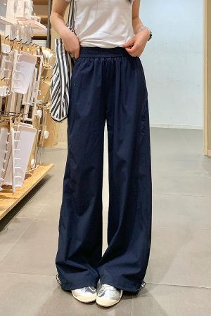 Vintage American-Style Wide-Leg Work Pants for Women - Summer Thin Quick-Dry Loose-Fitting Casual Tapered Sports Trousers