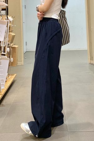 Vintage American-Style Wide-Leg Work Pants for Women - Summer Thin Quick-Dry Loose-Fitting Casual Tapered Sports Trousers