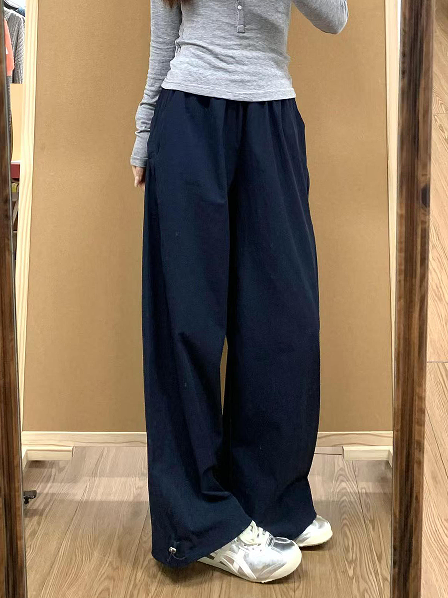 Vintage American-Style Wide-Leg Work Pants for Women - Thin, Loose Casual Summer Straight-Leg Sports Trousers Vintage American-Style Wide-Leg Work Pants for Women - Thin, Loose Casual Summer Straight-Leg Sports Trousers