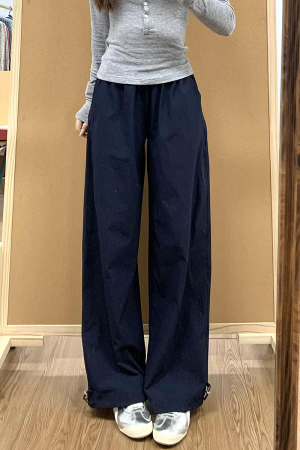 Vintage American-Style Wide-Leg Work Pants for Women - Thin, Loose Casual Summer Straight-Leg Sports Trousers