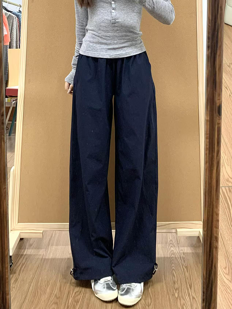 Vintage American-Style Wide-Leg Work Pants for Women - Thin, Loose Casual Summer Straight-Leg Sports Trousers Vintage American-Style Wide-Leg Work Pants for Women - Thin, Loose Casual Summer Straight-Leg Sports Trousers